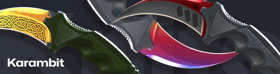 Curved Karambit knife, one of the most popular and best knife types CS2/CS:GO players choose