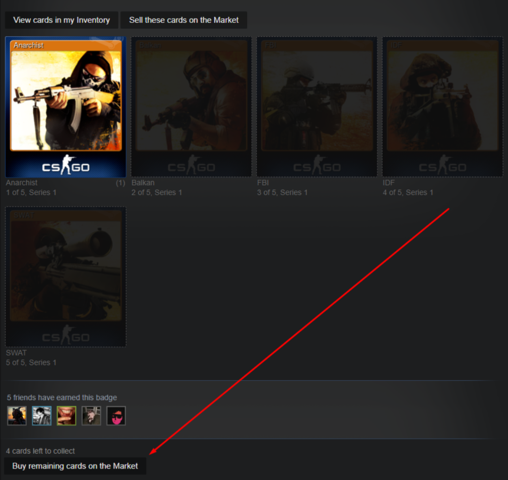 buying many cards on Steam