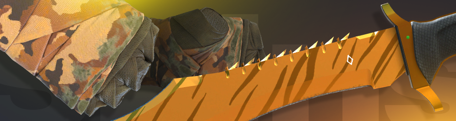 A combination of Bowie Knife Tiger Tooth and Hand Wraps Badlands