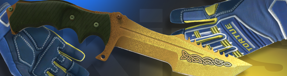 A combination of Huntsman Knife Lore and Specialist Gloves Field Agent