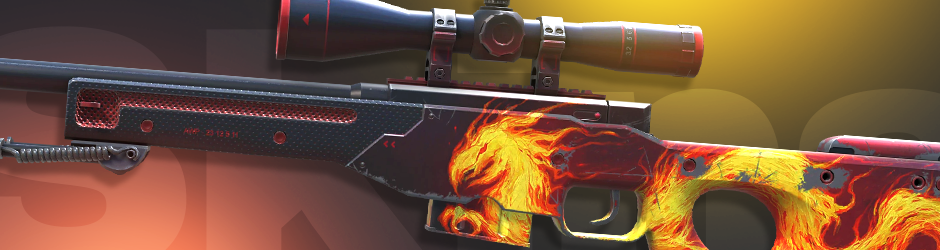 AWP | Wildfire featuring a flaming orange dragon, a standout in CS2 orange skins