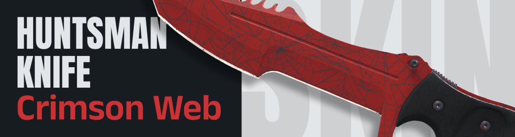 Featuring a bold and intricate crimson web design, this Huntsman Knife in CS2 offers a unique look for collectors and players alike