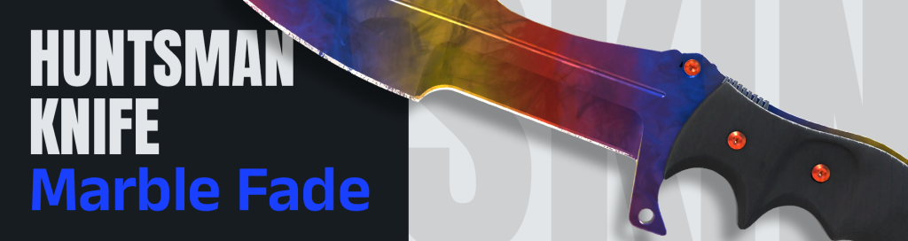 Boasting a blend of vibrant colors, the Huntsman Knife Marble Fade in CS2 offers a stunning fade effect that's sure to stand out in any collection