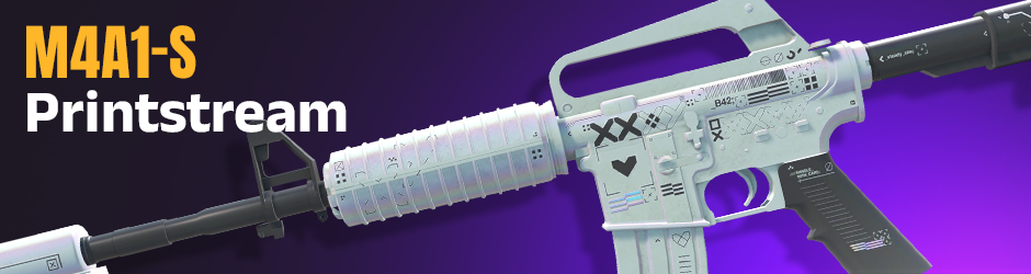 M4A1-S | Printstream is one of the best white CS2 skins with its clean, futuristic design and pearlescent finish