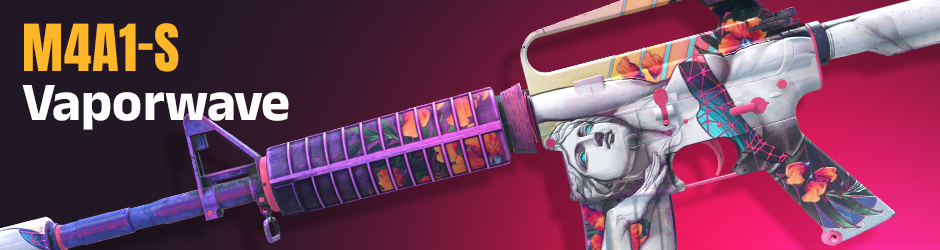 The M4A1-S | Vaporwave offers retro aesthetics with pastel overlays, fitting seamlessly into the all white skins CS2 category