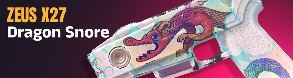 Zeus x27 | Dragon Snore humorously fuses sleepy dragons and a bright white body, standing out among all white CS2 skins
