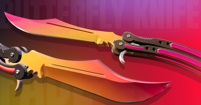 Butterfly Knife Fade Price, Patterns, & Fade Percentage in CS2 (medium)