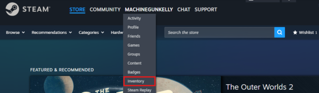 Click on Inventory from the menu