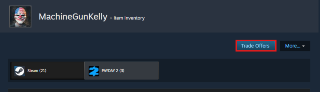 On the right side of your inventory, click Trade Offers