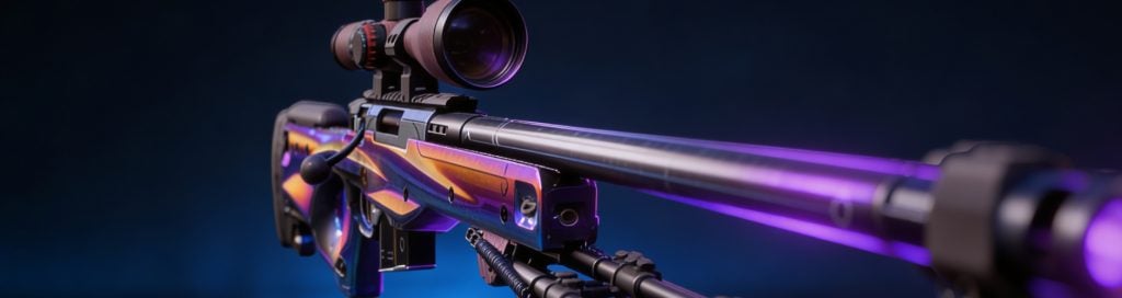 AWP | Chrome Cannon stands out among all covert skins CS2 with its shiny metallic finish