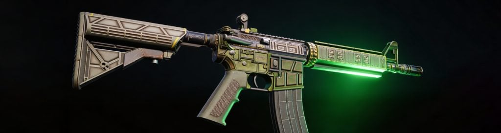 M4A4 | The Battlestar is a tactical-style covert skin CS2 with a clean military design.